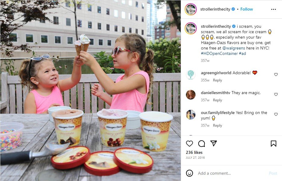 Häagen-Dazs examples of influencer marketing