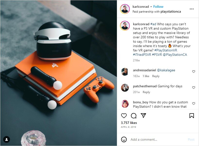 PlayStation influencer marketing examples