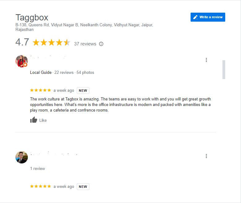 customer reviews