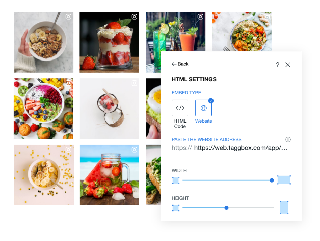 Taggbox instagram Widget On wix