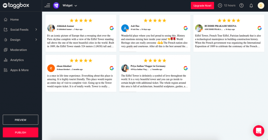 Preview & Publish Google Review