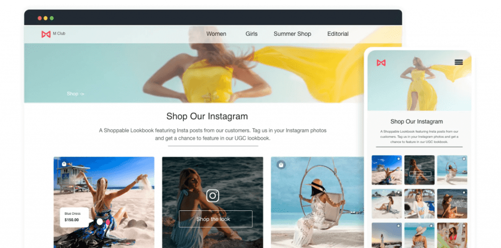 Shoppable UGC on Website