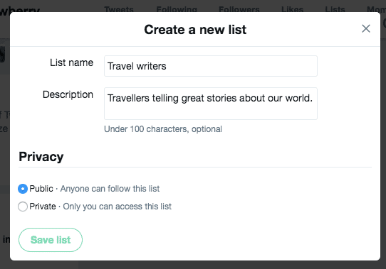 Twitter List